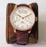 Swiss Grade IWC Portugieser Annual Calendar ZF Factory Rose Gold White Dial Watch - Brands 1:1 Copy Watch